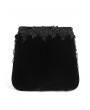 Devil Fashion 
Black Gothic Retro Velvet Lace Applique Chain Strap Shoulder Bag