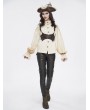 Devil Fashion Brown Retro Gothic Lace Ruffle Feather Costume Pirate Hat for Women