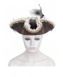 Devil Fashion Brown Retro Gothic Lace Ruffle Feather Costume Pirate Hat for Women