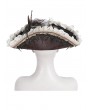 Devil Fashion Brown Retro Gothic Lace Ruffle Feather Costume Pirate Hat for Women