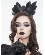 Devil Fashion Black Gothic Retro Cross Beading Feather Costume Crown Headdress