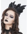 Devil Fashion Black Gothic Retro Cross Beading Feather Costume Crown Headdress