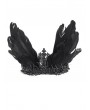 Devil Fashion Black Gothic Retro Cross Beading Feather Costume Crown Headdress