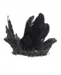 Devil Fashion Black Gothic Retro Cross Beading Feather Costume Crown Headdress