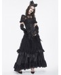 Devil Fashion Black Gothic Retro Velvet Rose Beaded Lace-Up Long Gloves for Women