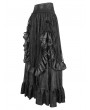 Devil Fashion Black Gothic Gorgeous Tiered Lace Ruffle Trim Maxi Party Skirt