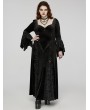 Punk Rave Black Vintage Gothic Velvet Flared Sleeve Plus Size Long Party Dress