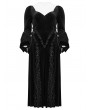 Punk Rave Black Vintage Gothic Velvet Flared Sleeve Plus Size Long Party Dress