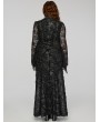 Punk Rave Black Gothic Decadent Vintage Lace Long Sleeve Maxi Plus Size Dress