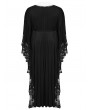 Punk Rave Black Gothic Lace V-Neck Bat Silhouette Loose Plus Size Long Dress