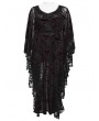 Punk Rave Black and Red Gothic Lace V-Neck Bat Silhouette Loose Plus Size Long Dress