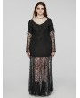 Punk Rave Black Gothic Romantic Goddess Lace Plus Size Long Dress