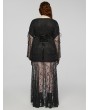 Punk Rave Black Gothic Romantic Goddess Lace Plus Size Long Dress