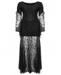 Punk Rave Black Gothic Romantic Goddess Lace Plus Size Long Dress