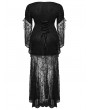 Punk Rave Black Gothic Romantic Goddess Lace Plus Size Long Dress