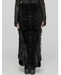 Punk Rave Black Gothic Gorgeous Embossed Velvet Fishtail Plus Size Long Skirt