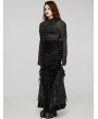 Punk Rave Black Gothic Gorgeous Embossed Velvet Fishtail Plus Size Long Skirt