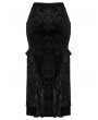 Punk Rave Black Gothic Gorgeous Embossed Velvet Fishtail Plus Size Long Skirt