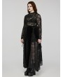 Punk Rave Black Gothic Velvet and Lace Plus Size Sexy Skirt