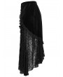 Punk Rave Black Gothic Velvet and Lace Plus Size Sexy Skirt