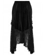 Punk Rave Black Gothic Velvet and Lace Plus Size Sexy Skirt