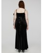 Punk Rave Black Gothic Sexy Elegant Dark Heart Slip Fishtail Plus Size Long Dress