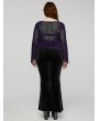Punk Rave Purple Gothic Velvet Fake Two-Pieced Long Sleeve Plus Size Shirt for Women