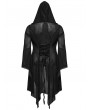 Punk Rave Black Gothic Irregular Hooded Plus Size Cardigan for Women