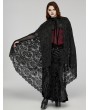 Punk Rave Black Gothic Dark Lace Hooded Plus Size Cloak for Women