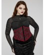 Punk Rave Red Gothic Embroidery Velvet Retro Underbust Corset Plus Size Waistband