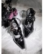 Black Gothic Punk Pointed Toe Flared High Heel Shoes