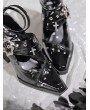 Black Gothic Punk Pointed Toe Flared High Heel Shoes