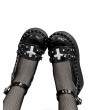 Black Gothic Punk Cross Embellished Platform Mary Jane Shoes