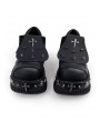 Black Dark Gothic Punk Rock Metal Round Toe Platform Shoes