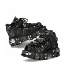 Black Gothic Punk Metal Platform Lace-Up Motorcycle Boots