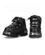 Black Gothic Punk Metal Platform Lace-Up Motorcycle Boots