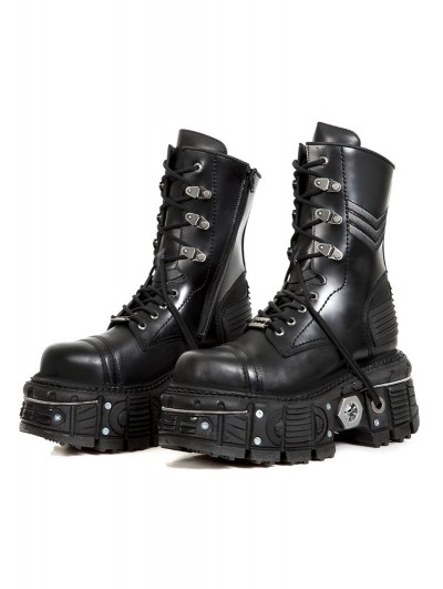 Black Gothic Punk Rock Side Zipper Chunky Platform Boots