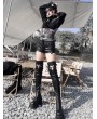 Black Gothic Punk Skinny Over-the-Knee Platform Heeled Boots