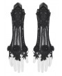 Dark in love Black Romantic Gothic Rose Lace Appliqued Gloves