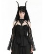 Dark in love Black Gothic Sexy Shoulder Puff Lace Sleeve Cape for Women