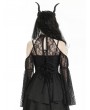 Dark in love Black Gothic Sexy Shoulder Puff Lace Sleeve Cape for Women