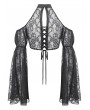 Dark in love Black Gothic Sexy Shoulder Puff Lace Sleeve Cape for Women