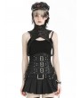 Dark in love Black Gothic Punk Snake-Patterned Faux Leather Short Cape for Women