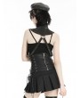 Dark in love Black Gothic Punk Snake-Patterned Faux Leather Short Cape for Women