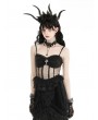 Dark in love Black Gothic Lace See-Through Sexy Spaghetti Strap Corset Top for Women