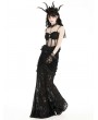 Dark in love Black Gothic Lace See-Through Sexy Spaghetti Strap Corset Top for Women