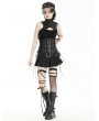 Dark in love Black Gothic Punk Heavy Metal Leather Underbust Corset Waistband for Women