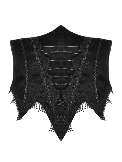 Dark in love Black Gothic Retro Irregular Lace-Up Underbust Corset Waistband for Women