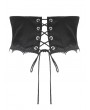 Dark in love Black Gothic Retro Irregular Lace-Up Underbust Corset Waistband for Women