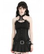 Dark in love Black Gothic Sweet Halter Corset Top for Women